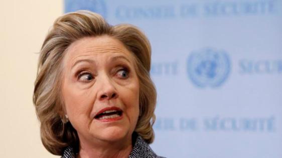 Former U.S. Secretary of State Hillary Clinton speaks during a press conference at the United Nations in New York